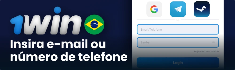Insira e-mail ou número de telefone e senha 1win