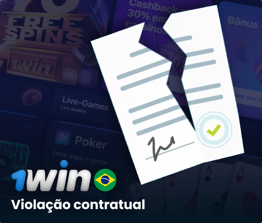Quebra de contrato com a 1win